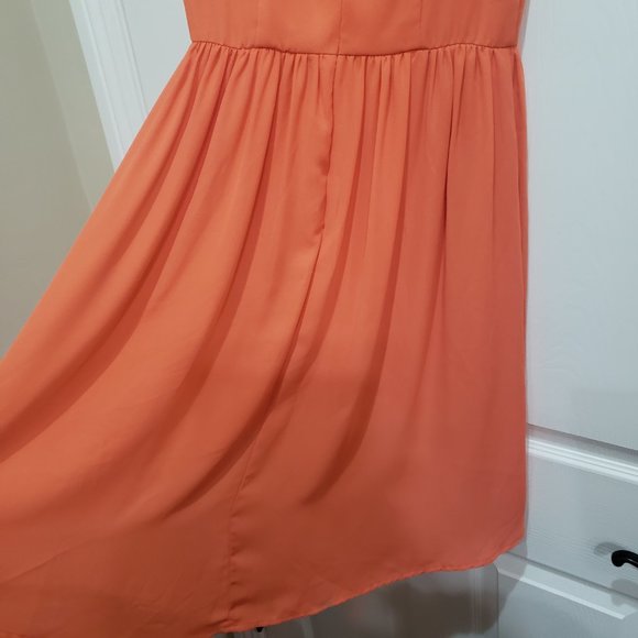 Alya Francesca's Womens Dress Coral Lattice High Low NWT Size S Small Spring - Picture 5 of 9
